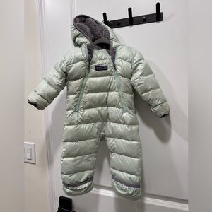 Patagonia Infant Hi-Loft Down Sweater Bunting - blue grey